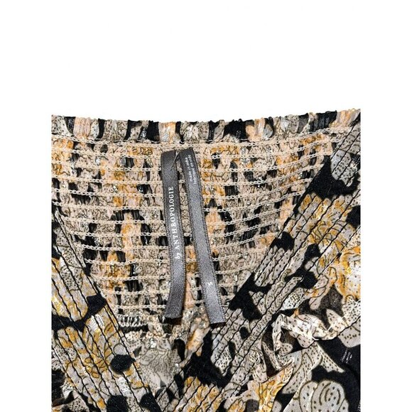 By Anthropologie Multicolour V-Neck Ruffle Cutout Dress Women's Size S - Picture 7 of 11